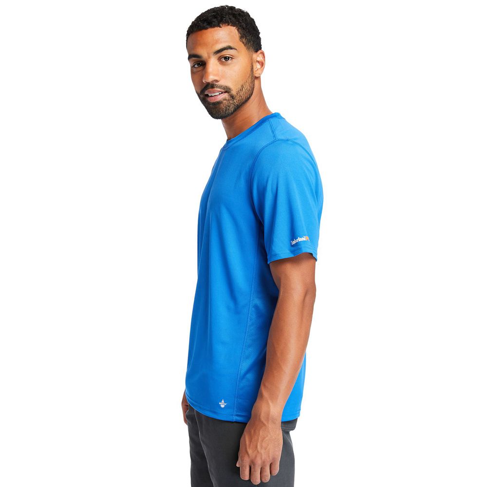 Timberland Μπλουζάκια Ανδρικα Μπλε - Pro® Wicking Good Short-Sleeve - Greece 9725063-CE